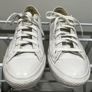 CONVERSE ALL STAR White Leather Sneakers